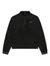 We11 Done Buttoned-fastening Long-sleeve Polo Shirt In Black