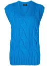 We11 Done Cable-knit Knitted Vest In Blau