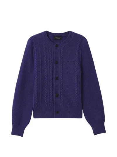 We11 Done Cable-knit Cardigan In Animal Print