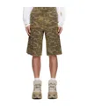 We11 Done Khaki Camo Vintage Shorts