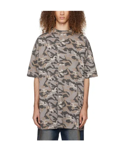 We11 Done Camouflage Printed T-shirt In Gray