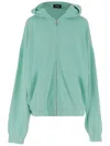 We11 Done Cap-shaped Hooded Sweatshirt With Embroidered Accents In Blue