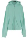 We11 Done Cap-shaped Hooded Sweatshirt With Embroidered Accents In Green
