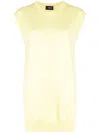 We11 Done Cap-sleeved Fine-knit Dress In Yellow