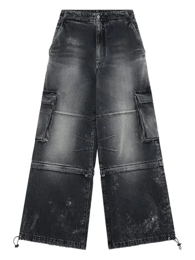 We11 Done Cargo-pocket Cotton Jeans In Black