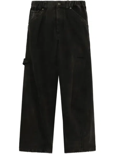 We11 Done Cargo Trousers In Black