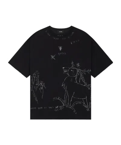 We11 Done Cartoon Cartoon Printed T-shirt In Black