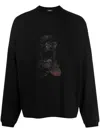We11 Done Cartoon-print Cotton T-shirt In Black