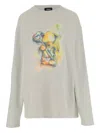 We11 Done Long-sleeved Cotton Sweater With Teddy Bear Print
