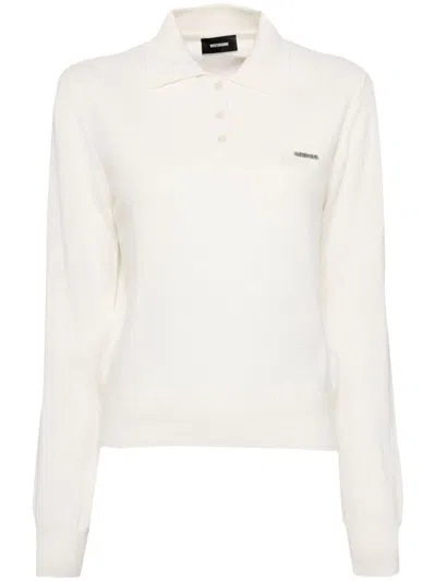 We11 Done Cashmere Knitted Polo Top In Neutrals