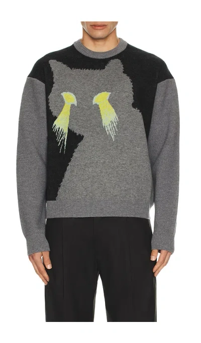 We11 Done Cat Jacquard Knit Pullover In Brown