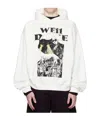 We11 Done White Black Cat Poster Hoodie In White