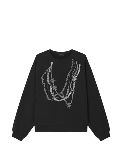 We11 Done Chain-print Sweatshirt In Animal Print