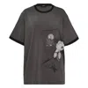 We11 Done Charcoal Washed Doodle Teddy Tee In Gray