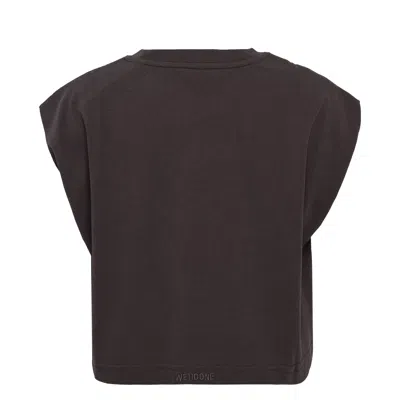 We11 Done Charcoal Womens Embroidered Sleeveless Top In Black