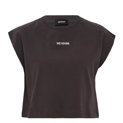 We11 Done Charcoal Womens Embroidered Sleeveless Top In Black