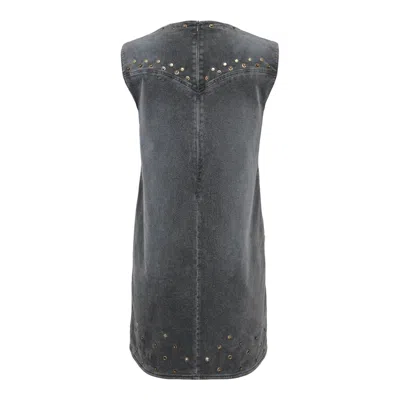 We11 Done Charcoal Womens Washed Velvet Mini Dress In Gray