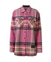 We11 Done Check Shirt Casual Jacket In Pink