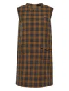 We11 Done Check Sleeveless Jumpsuit In Brown