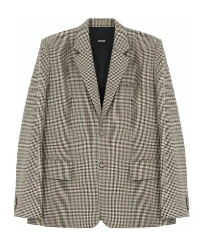 We11 Done Checked Pattern Blazer In Nude
