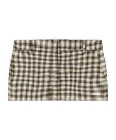 We11 Done Checked Skirt In Nude