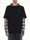 We11 Done Checkered Patch Long-sleeved T-shirt In Black