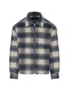 We11 Done Check-pattern Zip-up Shirt In Blue