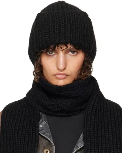 We11 Done Chunky Muffler Beanie In Black