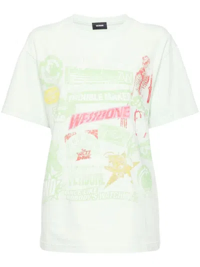 We11 Done Collage T-shirt In Green