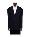 We11 Done Collarless Suit Coat In Black
