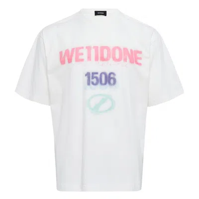 We11 Done Color Logo T-shirt In Yellow