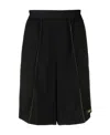 We11 Done Contrast-stitching Track Shorts In Black