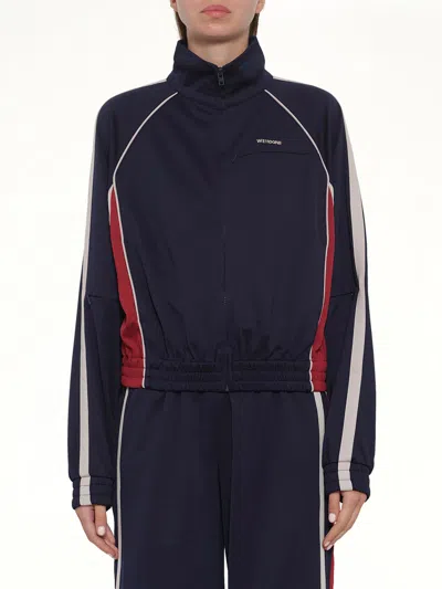 We11 Done Contrast Track Jacket In Blue