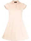 We11 Done Contrasting-trim Flared Cotton Dress In Brown