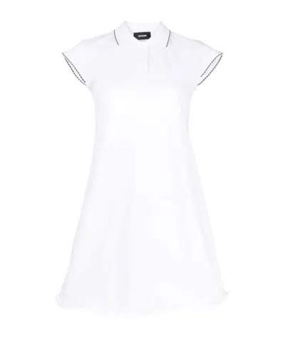 We11 Done Contrast-stitching Shirt Dress In Red