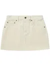 We11 Done White Low-rise Denim Mini Skirt In Neutrals