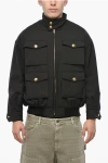 We11 Done Cotton Blend Utility Jacket With Golden Buttons In Black