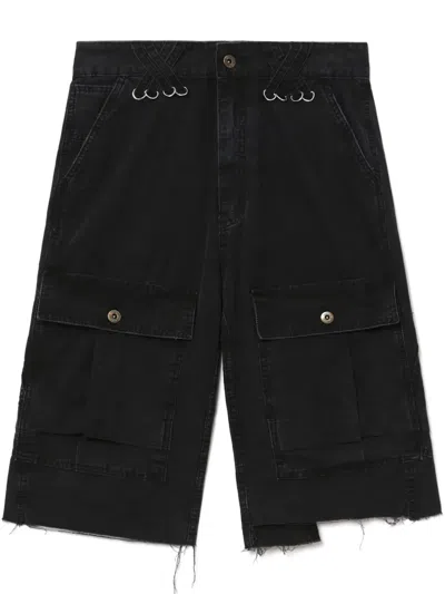 We11 Done Cotton Cargo Shorts In Black