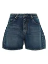 We11 Done Cotton Denim Shorts In Blue