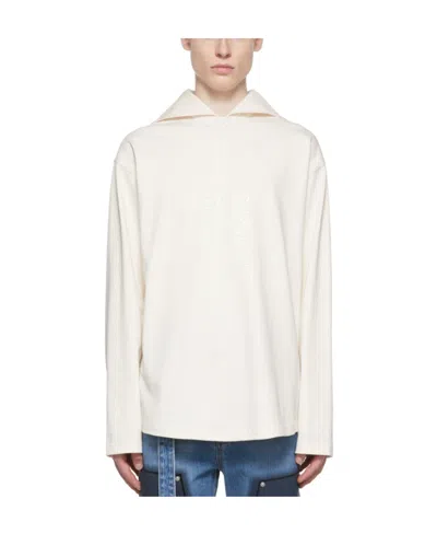 We11 Done Off-white Cotton Henley In Ivory