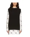 We11 Done Cotton Rib Knitted Vest In Black