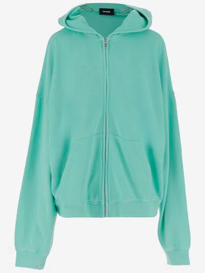 We11 Done We11done Cap Zip-up Hoodie In Green