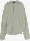We11 Done Hooded Cotton Sweatshirt With Embroidered Logo And Bear Print In Gray