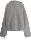 We11 Done Cotton Sweatshirt With Rhinestone And Stud Shoulder Detail In Gray