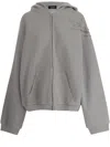 We11 Done Cotton Sweatshirt With Rhinestone And Stud Shoulder Detail In Gray