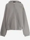 We11 Done Cotton Sweatshirt With Rhinestones And Studs In Gray