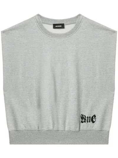 We11 Done Cotton T-shirt In Grey