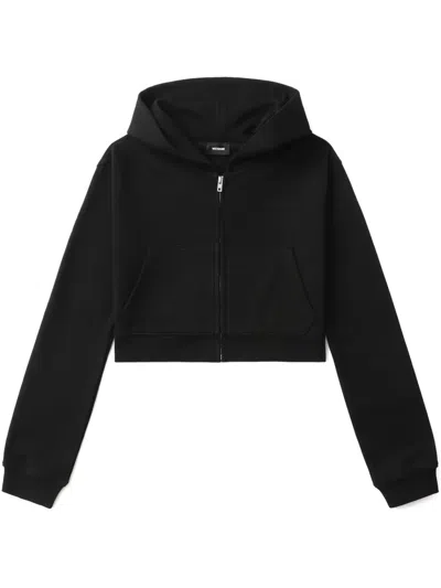 We11 Done Spiked Zip-up Hoodie In Black
