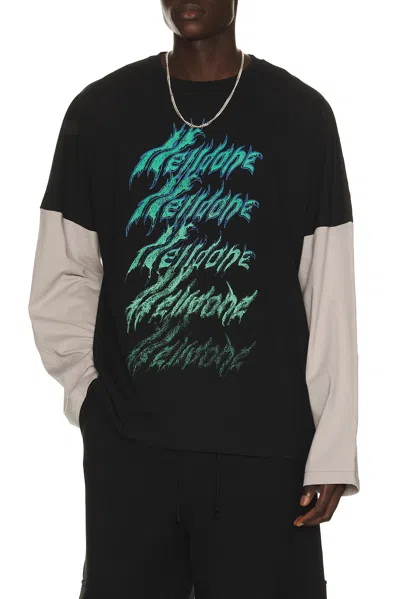 WE11 DONE CRAYON MULTI LOGO LONG-SLEEVED T-SHIRT