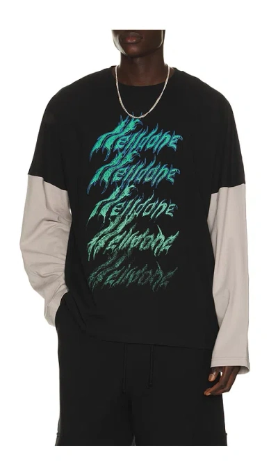 We11 Done Crayon Multi Logo Long-sleeved T-shirt In Black